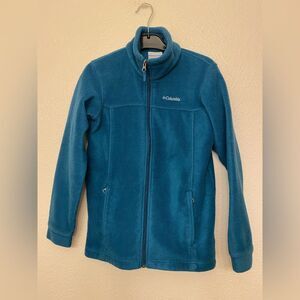 Columbia Youth Benton Springs Sweater fleece zip up jacket teal unisex M 10/12